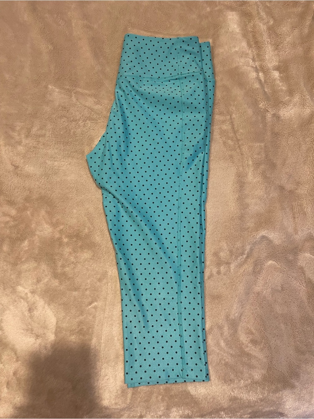 Nike Aqua Polka Dot Athletic Leggings